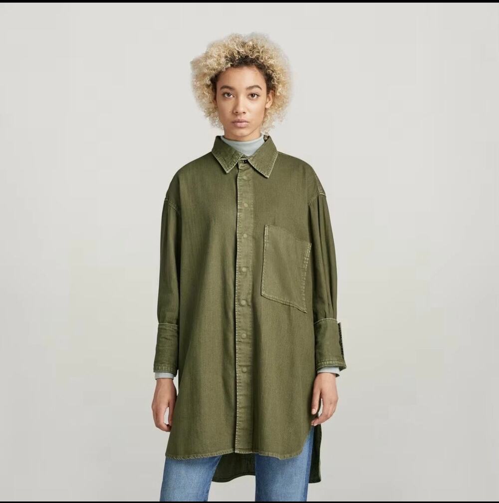 NWT G-Star Oversized Boyfriend Shirt, Olive Green, XS